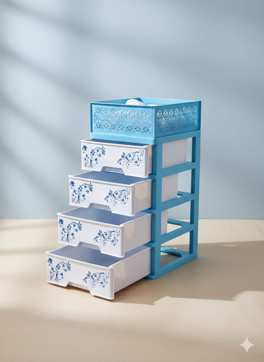 Premium Closet 4 Drawer With Basket Ivy