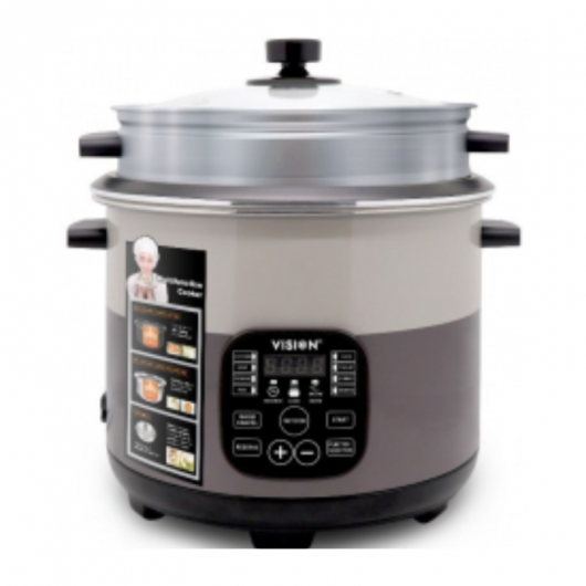 VISION 1100W Multi Cooker-3.0 Liter Stainless Still Smart Rice Cooker with Thermal Safety Fuse- Double Pot